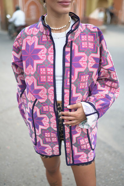 Lange Kantha-Jacke