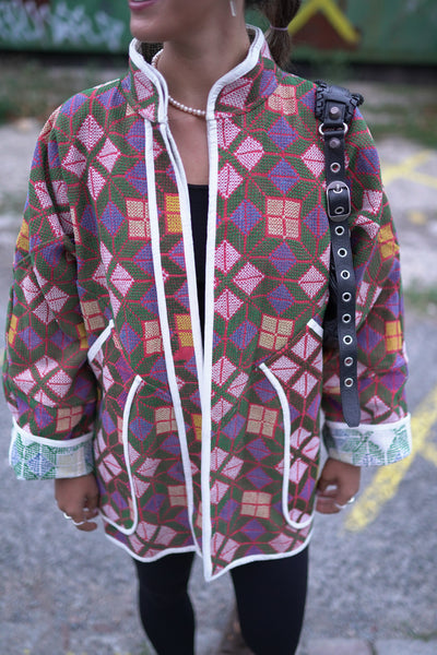 Lange Kantha-Jacke