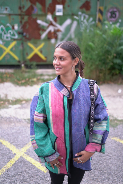 Lange Kantha-Jacke