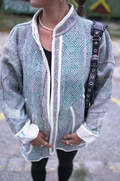 Lange Kantha-Jacke