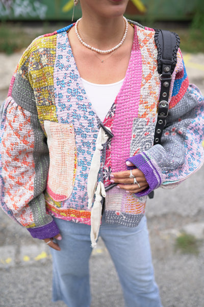Lange Kantha-Jacke