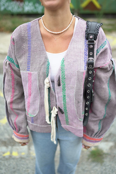 Lange Kantha-Jacke