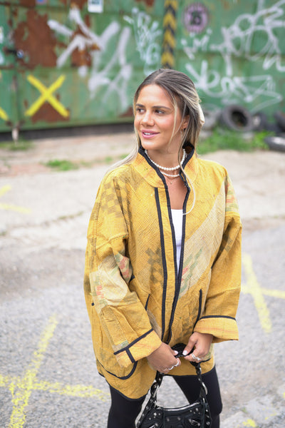 Lange Kantha-Jacke