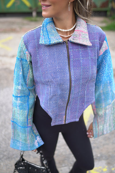 Lange Kantha-Jacke