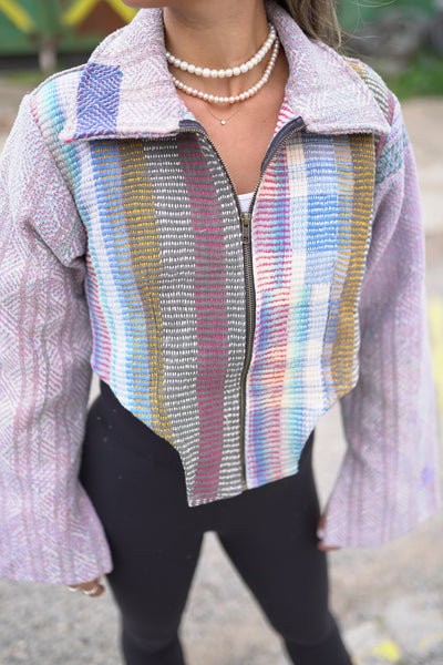 Lange Kantha-Jacke