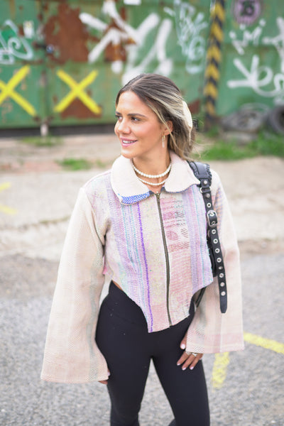 Lange Kantha-Jacke