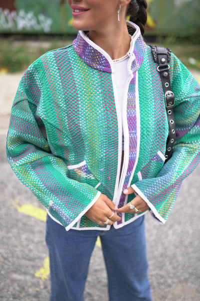 Kurze Kantha-Jacke