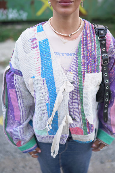 Lange Kantha-Jacke