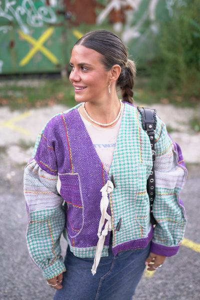 Lange Kantha-Jacke