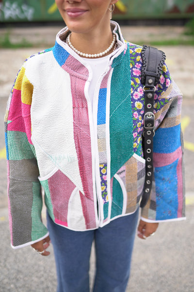 Kurze Kantha-Jacke