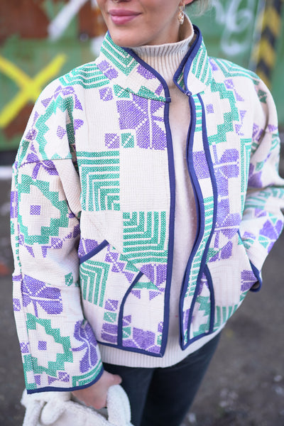 Kurze Kantha-Jacke